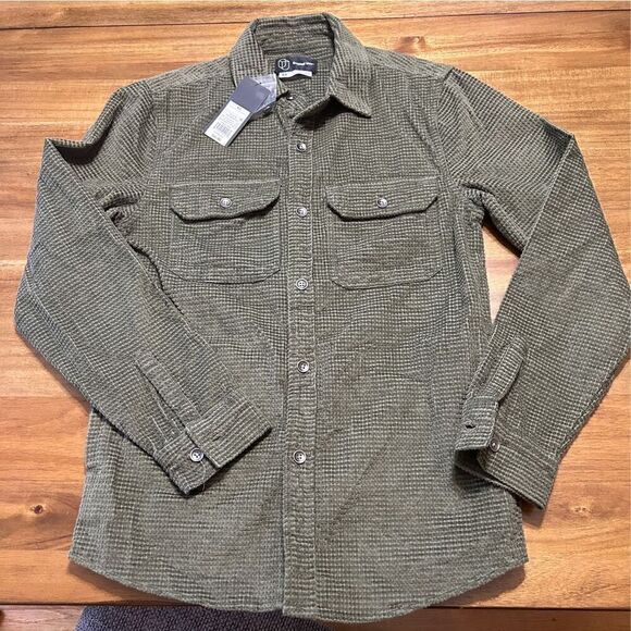 Original Use Men's Long Sleeve Button Down Shirt Jacket Olive Green XS - Picture 3 of 8